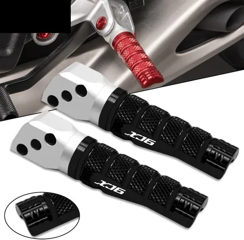 Miniatura 2 de M para Yamaha XJ6 Xj6 motocicleta CNC pie trasero pasajero clavijas descansa reposapiés antideslizante pie clavija Y (color : negro)