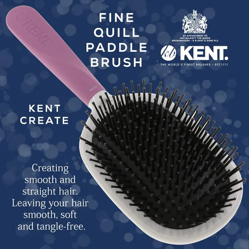 Miniatura 4 de Kent KCR5 "Create" - Cepillo acolchado grande para alisar y alisar todo tipo de cabello, cepillo desenredante con mango ergonómico morado y cerdas