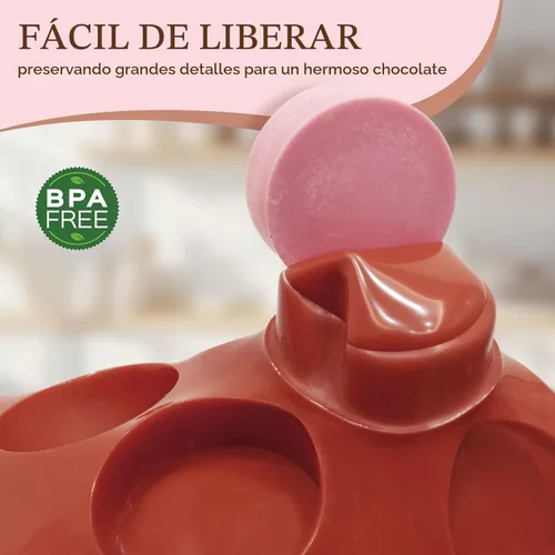 Miniatura 2 de HKNMTT Moldes redondos de silicona, 2 unidades, 12 cavidades de 2.1 pulgadas, cilindros cubiertos de chocolate, moldes para hornear antiadherentes