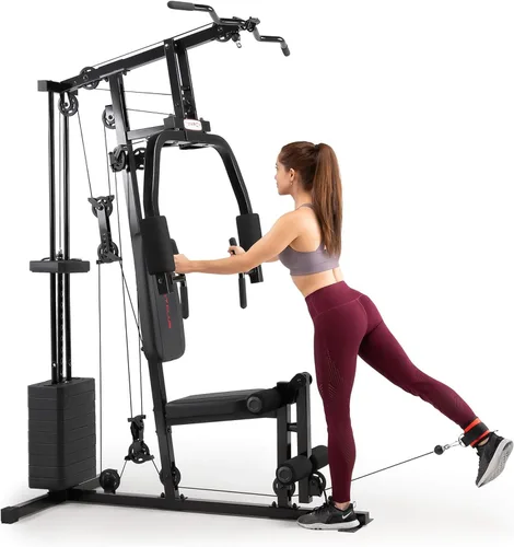 Miniatura 8 de Marcy Estación de entrenamiento multifuncional con pila de 100 libras a 200 libras para gimnasio en casa para levantamiento de pesas y culturismo