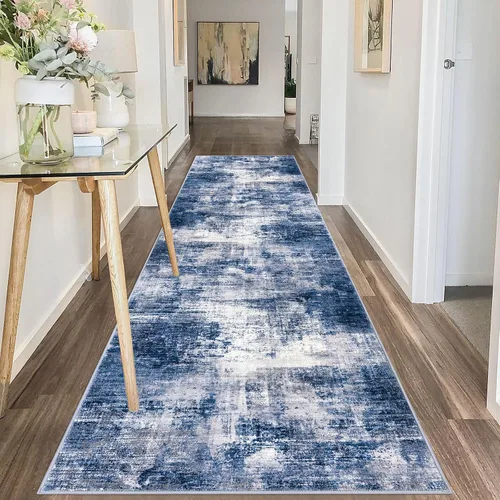 Miniatura 148 de IOHOUZE Alfombra abstracta lavable de 3 x 12 pies para pasillos, antideslizante para cocina, camino de entrada de lana sintética para interiores