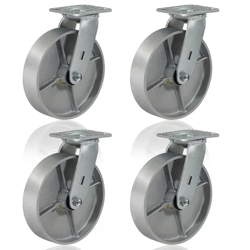 Miniatura 17 de Ruedas giratorias de 4 x 2 pulgadas, ruedas industriales resistentes, ruedas giratorias con rodamiento de rodillos - Ruedas de hierro fundido