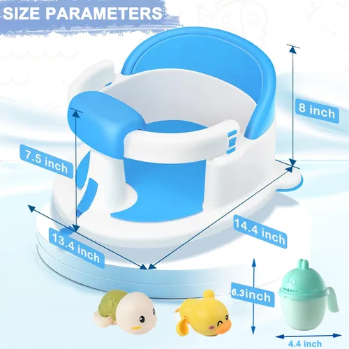 Miniatura 6 de Asiento de baño para bebés de 6 meses en adelante, asientos de baño antideslizantes para bebés sentados, asiento seguro para bebés y recién nacidos
