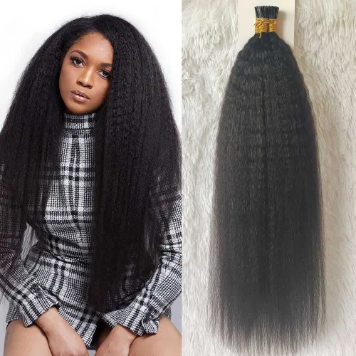 Miniatura 3 de Extensiones de cabello con punta de queratina para uñas, extensión de cabello lacio con punta en U, extensiones de cabello humano Remy 100
