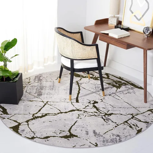 Miniatura 27 de SAFAVIEH Amelia Collection - Alfombra decorativa de 2 x 4 pies, gris y negro, diseño abstracto moderno, no desprende pelusa y de fácil cuidado