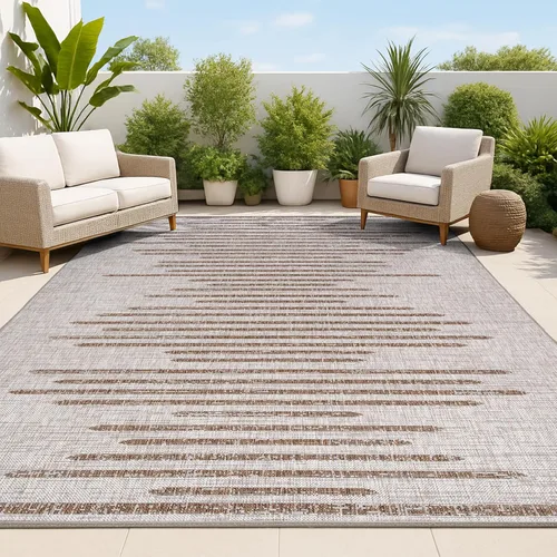 Miniatura 15 de JONATHAN Y Alfombra geométrica a rayas para interiores y exteriores, 2 x 8 pulgadas, color beige/marrón, zolak bereber para patio trasero, patio
