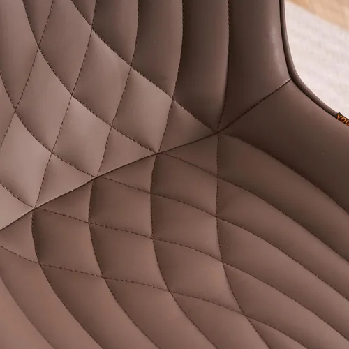 Miniatura 9 de YOUTASTE Silla de escritorio de oficina sin brazos con ruedas, silla giratoria ajustable, tapizada de piel sintética, soporte ergonómico