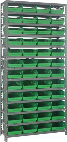 Miniatura 267 de Quantum QSBU-245BK Heavy Duty Shelving Unit with (7) Shelves and (24) QUS245 Black Bins for Garage Warehouse Storage Distribution 400 lb Load