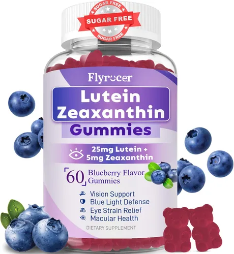 Gomitas de luteína sin azúcar de 25 mg, suplementos de luteína y zeaxantina para la salud ocular, fórmula 13 en 1 para el cuidado de los ojos con