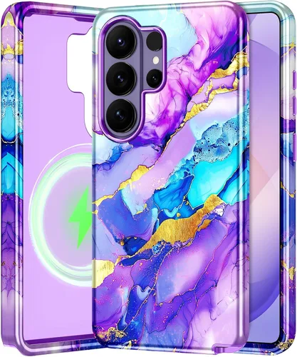 Miniatura 81 de Btscase para Samsung Galaxy S25, [Probado contra caídas de grado militar] Funda protectora de diseño de patrón de mármol, resistente, delgada