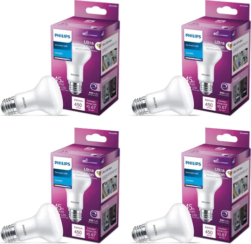 Miniatura 9 de PHILIPS Bombillas LED de 45 W R20, 4 unidades, ultra definición, color blanco suave (2700 K) 450 lúmenes (5.5 W = 45 W), regulables, esmeriladas