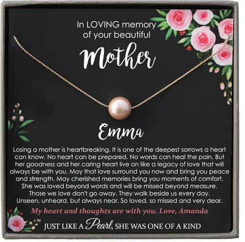 Be Wished Regalos de condolencias por la pérdida de la madre, regalos conmemorativos llenos de oro para la pérdida de mamá, regalos de duelo, collar
