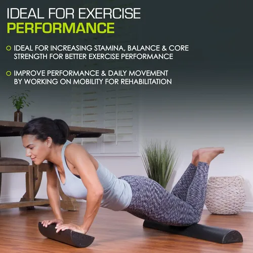 Miniatura 11 de ProsourceFit Rodillos de espuma de alta densidad largos, herramienta de masaje atlético firme de cuerpo completo para estiramiento de espalda, yoga