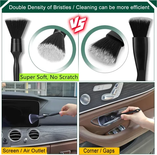 Miniatura 4 de Fitosy Cepillos de Detalle de Plumero para Interior del Automóvil, Cepillo de Cerdas Suaves Accesorios de Automóvil para Limpiar Tablero Rejilla