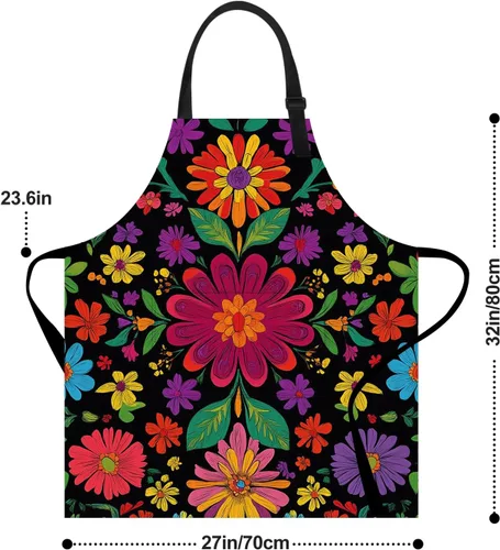 Miniatura 3 de Delantal de cocina para el hogar, cocina, horneado, jardinería, para mujeres y hombres, con bolsillos, delantal impermeable, 32 x 28 pulgadas