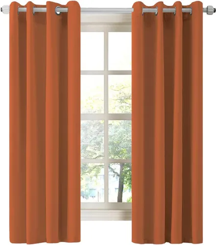 Miniatura 41 de LA PALMA Cortinas opacas con aislamiento térmico y ojales, para sala de estar, dormitorio, paquete de 2 paneles