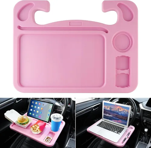 Miniatura 8 de JUSTTOP Escritorio de Volante de Coche para Laptop, Accesorios Multiusos de Coche para Viajes, Bandejas de Soporte de Asiento de Coche para Comer