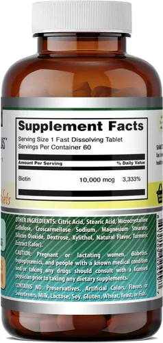 Miniatura 2 de Amazing Formulas Biotin 10,000 mcg Tabletas de disolución rápida Sin OMG Suplemento sin gluten Fabricado en Estados Unidos
