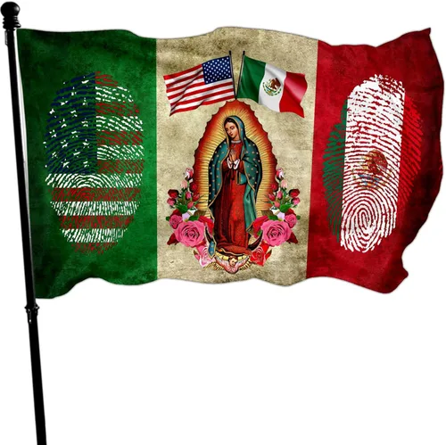 Miniatura 9 de NASIAN Bandera de México, banderas mexicano-americanas para exteriores, 3 x 5, doble cara, México, Estados Unidos, bandera de la amistad, bandera