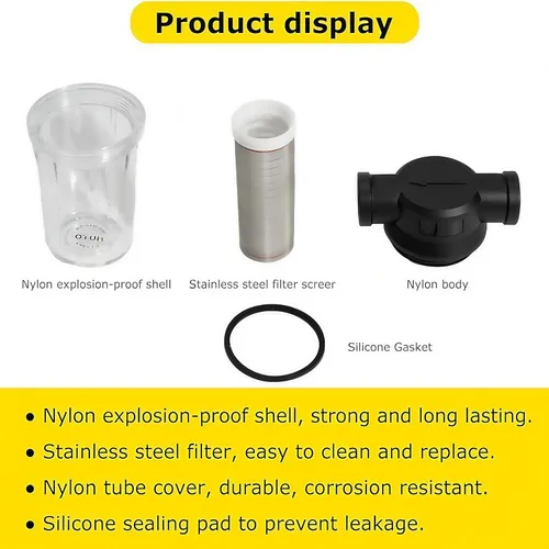 Miniatura 5 de BUPUROTT Filtro de Entrada de Colador de Bomba de Agua para Lavadora de Alta Presión, Accesorio de Filtro de Sedimentos, Pantalla de Malla 80