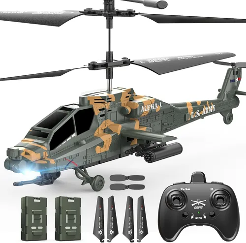 Miniatura 11 de DEERC - Helicóptero RC, avión RC para niños y adultos, helicóptero de control remoto de 2.4GHz, tiempo de vuelo de 26 minutos, luces LED y retención