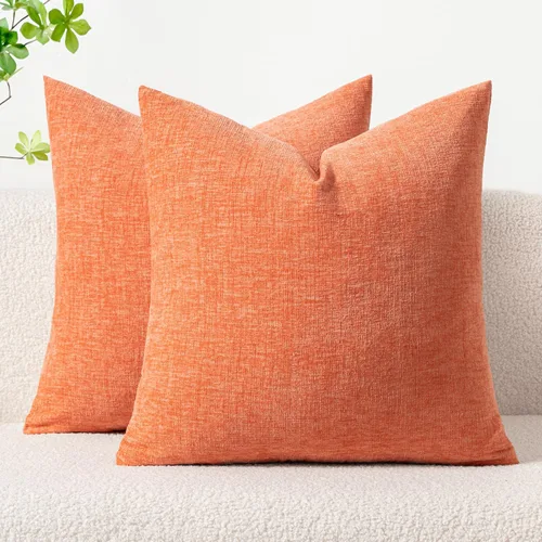 Miniatura 42 de MIULEE - Paquete de 2 fundas de cojín de felpilla suave, de 18 x 18 pulgadas, color naranja tostado otoñal, para sofá y sala de estar, teñidas
