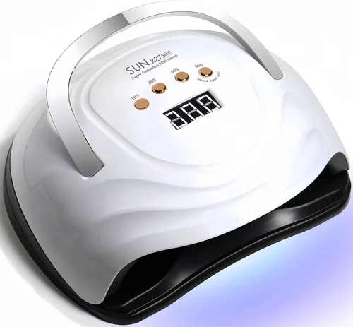 Lámpara de uñas LED UV con 81 cuentas, lámparas de curado de uñas de 380 W para esmalte de gel con sensor automático/4 ajustes de temporizador,
