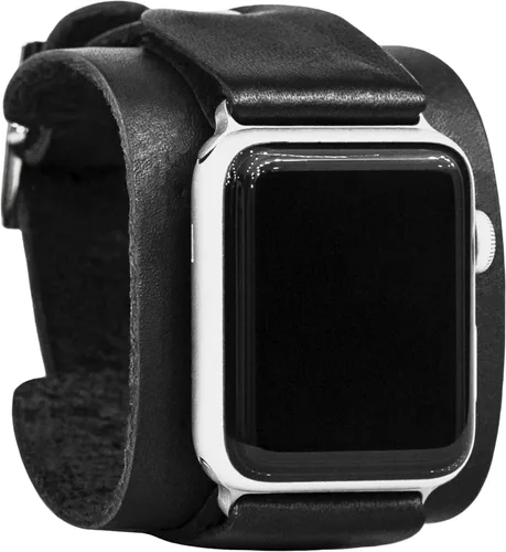 Correa ancha de cuero compatible con Apple Watch de 1.496 in 1.575 in 1.614 in 1.654 in 1.732 in 1.772 in 1.811 in 1.929 in, hecho a mano UA 1540
