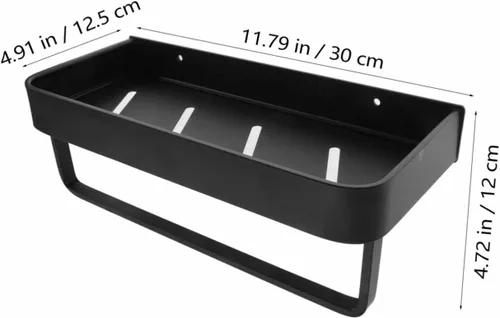 Miniatura 6 de Organizador de ducha de aluminio, colgador de toallas montado en la pared, estante de baño moderno para toallas, estantes de ducha y organizadores
