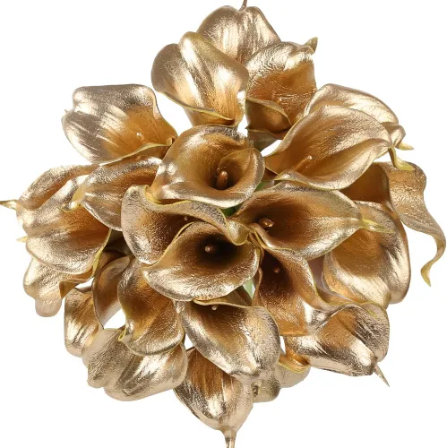 Miniatura 13 de IPOPU 24 flores falsas azules, flores de seda de tacto real para ramos de boda, centros de mesa, despedida de soltera, fiesta, hogar, arreglos