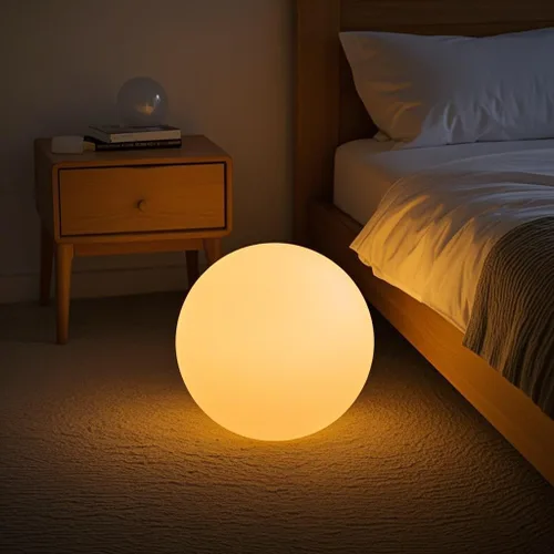Miniatura 9 de Lámpara de pie con forma de globo, luz LED de bola de 14 pulgadas con control remoto, 16 colores RGB, regulable, recargable, lámpara de globo