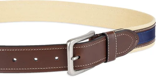 Miniatura 3 de Tommy Hilfiger - Cinturón de tela con incrustaciones de cinta para hombre, con hebilla de un solo diente