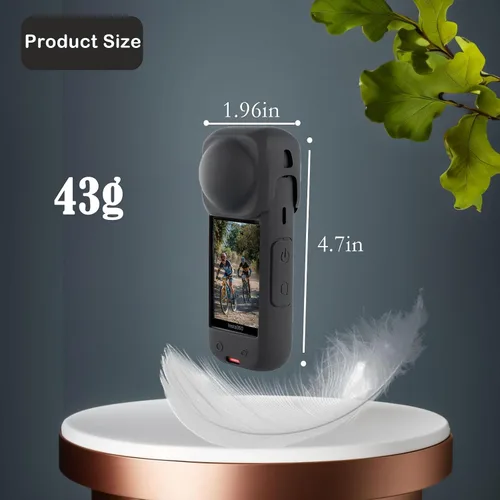 Miniatura 2 de PCTC Insta 360 X4 - Funda protectora de silicona con tapa de lente para accesorios Insta 360 X4, funda de silicona para cámara de acción Insta360 X4