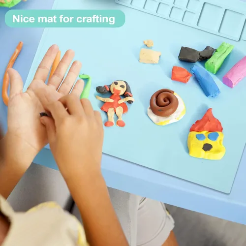 Miniatura 2 de AWOKE Tapete de pintura de silicona, 20 x 16 pulgadas, tapete de arte de silicona con 1 taza de agua para niños, la alfombrilla de manualidades