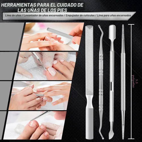 Miniatura 6 de Cortauñas para adultos mayores de uñas gruesas, Aucurwen cortauñas de alta resistencia para uñas gruesas de adultos con mango largo, juego de Negro