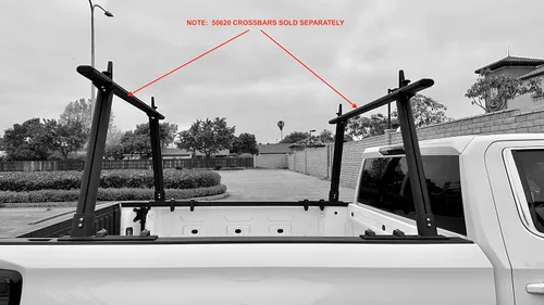 Miniatura 2 de MaxxHaul Estante Universal de Aluminio para Camión, Escalera, Madera, Tubería, Contratista - Capacidad de 500 lb, Altura Fija de 28" con Abrazaderas