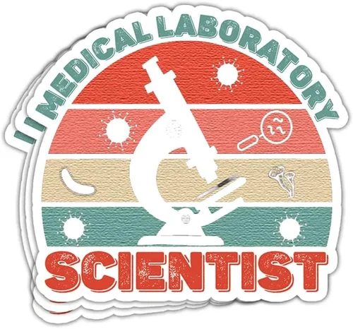 Etiqueta engomada del científico del laboratorio médico Laboratorio divertido de la semana del laboratorio de la tecnología de la etiqueta engomada
