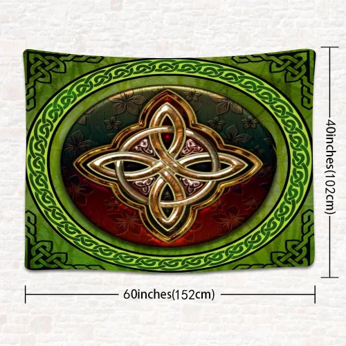 SHRAPHY Tapiz celta de 60 x 40 pulgadas, tapiz nórdico vikingos, irlandés, redondo, nudo de amor, tapiz de buena suerte para sala de estar y