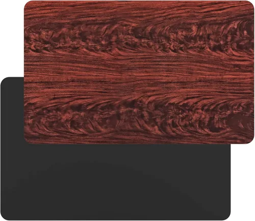 Miniatura 28 de Flash Furniture - Tapa de mesa de resina brillante de 30.0 x 48.0 pulgadas, con borde caído de 2.0 pulgadas de grosor Natural/Nogal