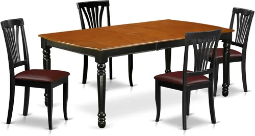 Miniatura 12 de East West Furniture DOAV9-BCH-LC - Juego de mesa de comedor de 9 piezas, incluye una mesa rectangular de madera con hoja de mariposa y 8 sillas
