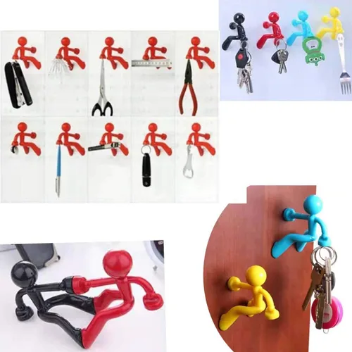Miniatura 3 de Creative Wall Climbing Villain - Imanes para refrigerador, imán para colgar en la llave (negro, blanco, azul, naranja)