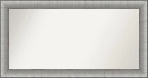 Miniatura 233 de Amanti Art Espejo de baño plateado para sobre fregadero, 28 x 47 pulgadas, espejo rectangular de plata imperial, marco de madera tradicional de gran