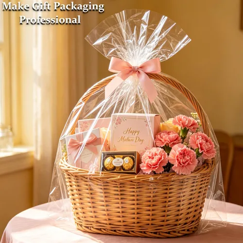 Miniatura 5 de SYOGUA Paquete de 10 bolsas de celofán extra grandes, 40 x 55 pulgadas, bolsas de regalo transparentes de 3 mil de grosor para cestas de plástico