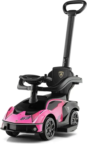 Miniatura 10 de GLACER Lamborghini - Cochecito de juguete 3 en 1 con licencia para niños con asa de empuje, barandilla para apoyabrazos, almacenamiento debajo