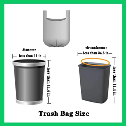 Miniatura 4 de 100 unidades de bolsas de basura pequeñas de 4 galones, negras, material PE duradero, asas, puntos de quiebre, 46x60cm Negro