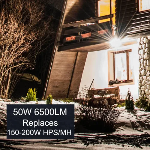 Miniatura 6 de Kadision Luz de inundación LED para exteriores de 50 W, 6500 LM (equivalente a 200 W HPS/MH) 5000 K, luz diurna impermeable para montaje en nudillos