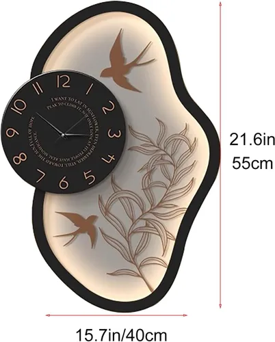 Miniatura 2 de Silent Modern Wall Clock with Pendulum, Living Room Wall Clock Numerals Battery Operation Wall Clocks for Living Room Bedroom(Black)