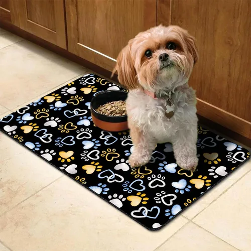 Tapete de alimentación para perros y mascotas, absorbente de agua y alimentos, de 20 x 12 pulgadas, de secado rápido, tapete de agua para perros
