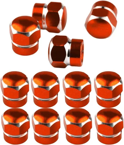 Miniatura 8 de 12 tapas de vástago de válvula de neumático de automóvil, cubiertas de vástago resistentes de aleación de aluminio en forma hexagonal, juego