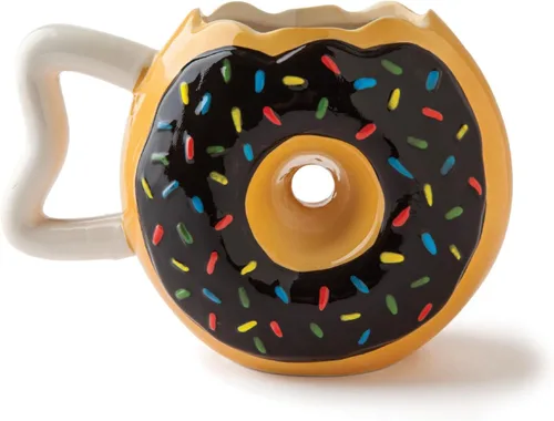 BigMouth Inc Taza de Café con Chispitas de Dona, Divertida Taza Novedosa con Forma de Dona, Regalo Divertido para Amantes de los Postres, Cerámica,